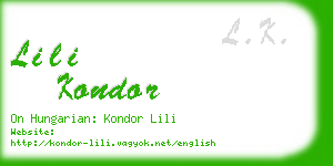 lili kondor business card